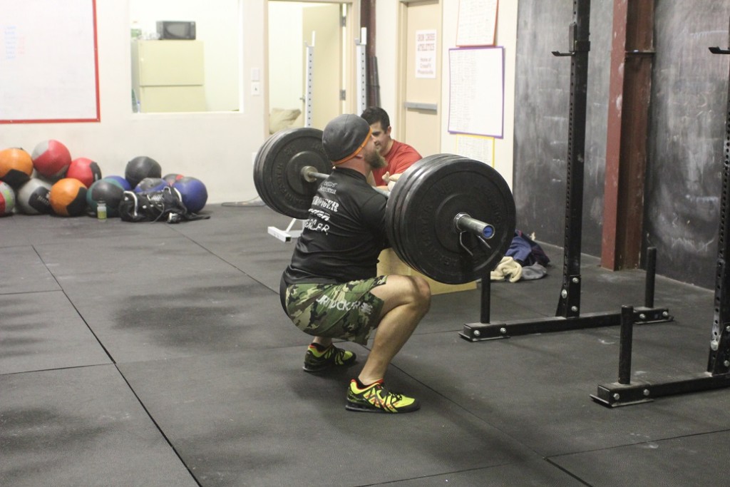 Dave at the bottom of a heavy squat!