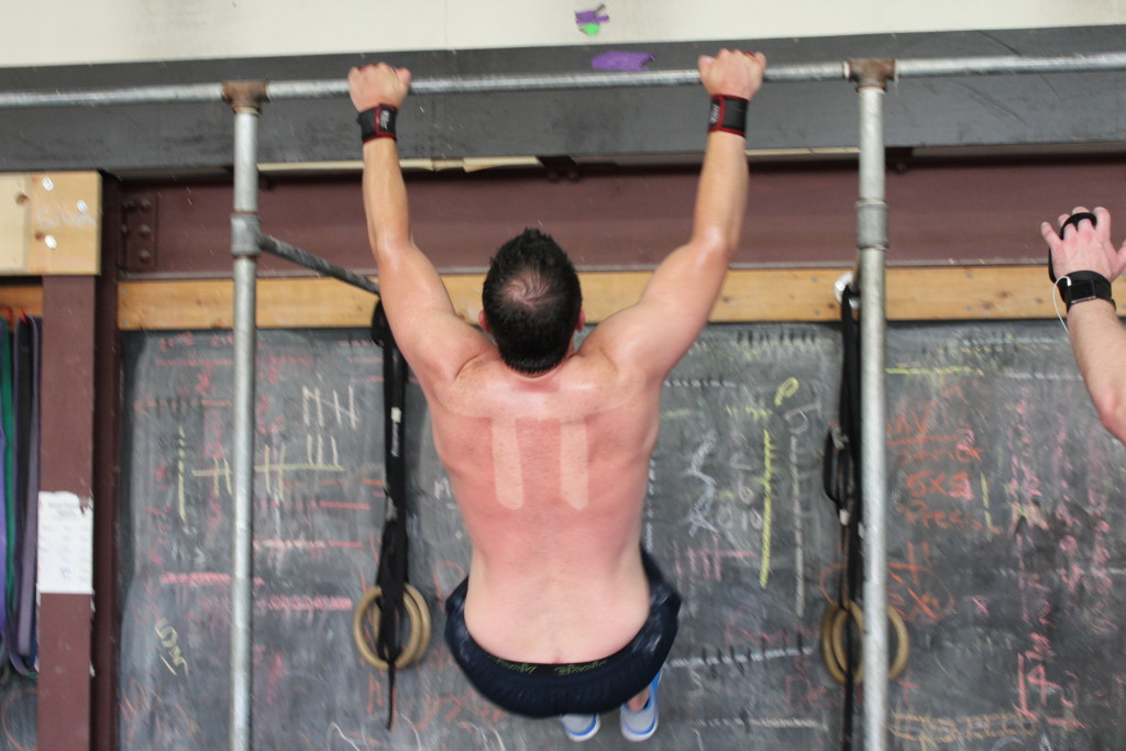 Steve showing off some sweet tan lines during Murph!