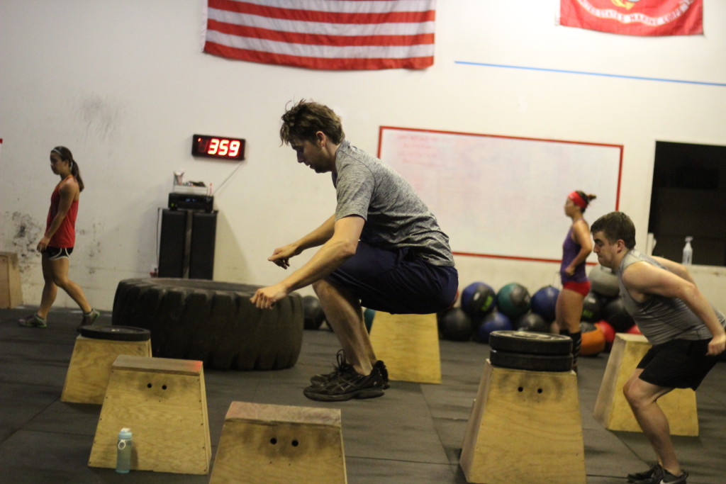 Zach K ripping through some box jumps early in the morning!
