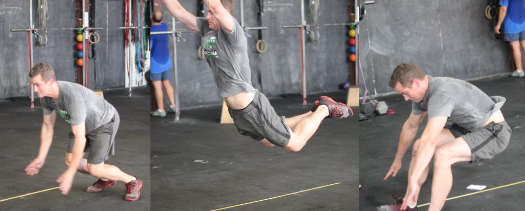 Robbie showing how to reach full hip extension during a broad jump!