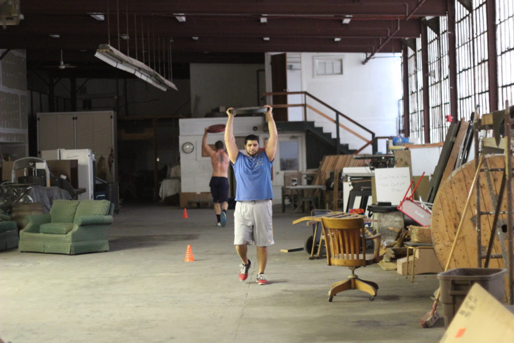 Mohyeed hitting some lunges in the old warhouse!