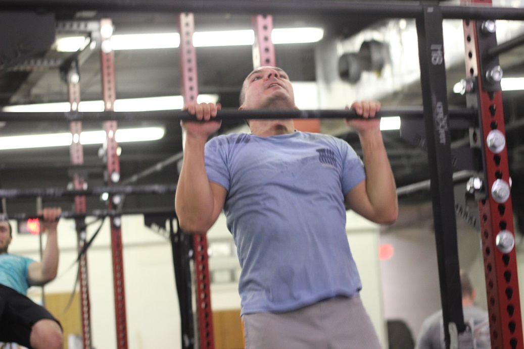 Tom S at the top of a pull up!