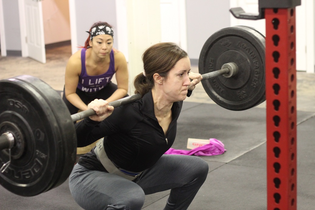 Elissa in the bottom of a squat!