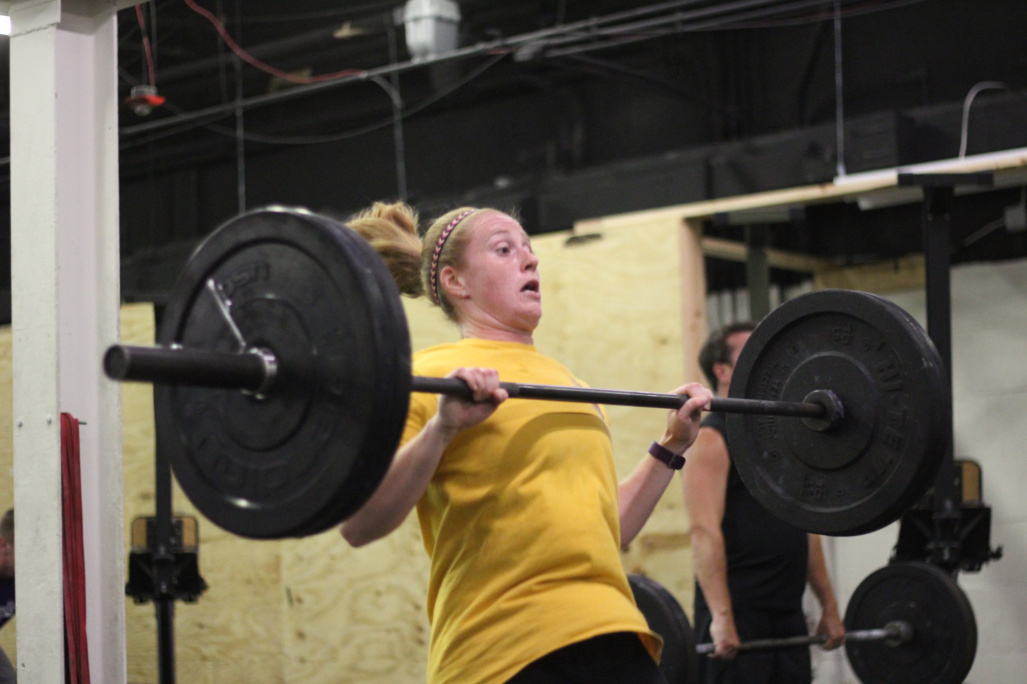 Heather dropping fast under a power clean!
