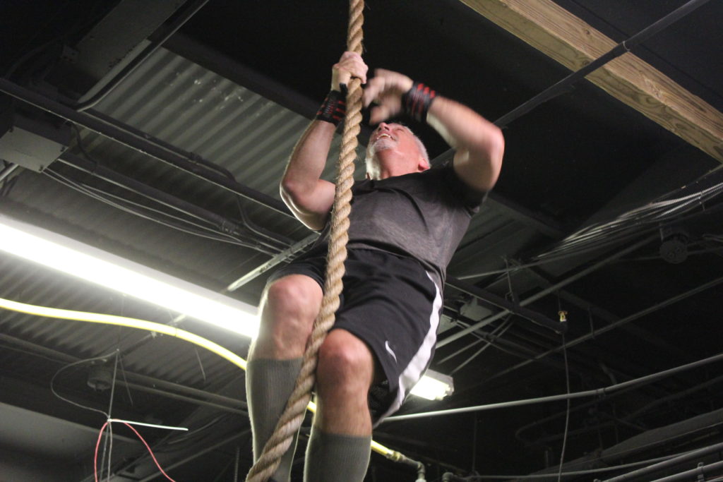 John C. going up the rope!